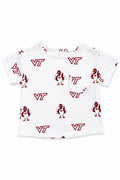 Virginia Tech White Hokie Ruffle Pocket Tee